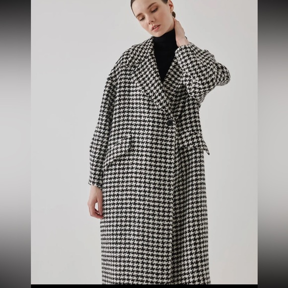 Chic Houndstooth Pattern Oversized Balloon Sleeve
Coat - Picture 2 of 3